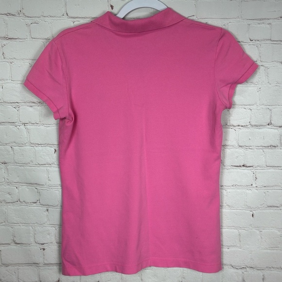 Lilly Pulitzer Island Polo Shirt Top Short Sleeve Collar Resort Pink Sz SMALL - Picture 5 of 5